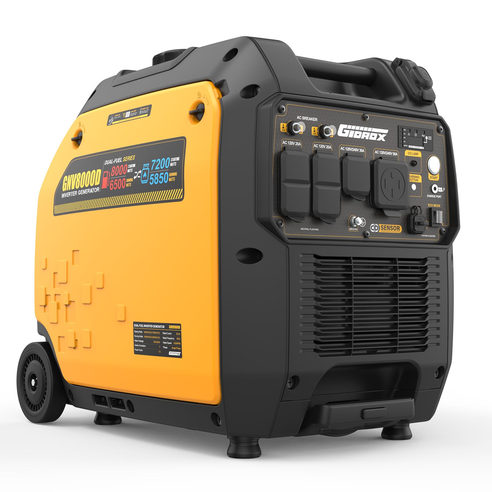 Amazon.com : 8000W Dual Fuel Inverter Generator - Super Quiet with